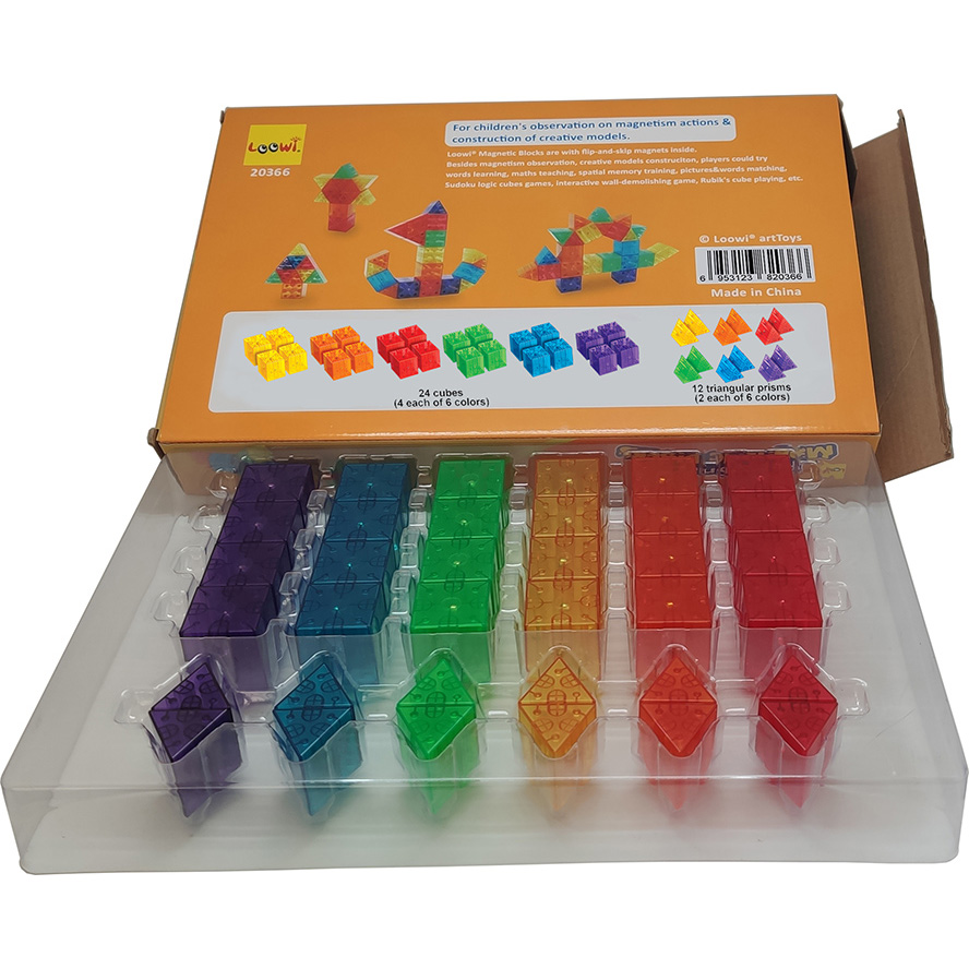 Loowi Magnetic Blocks, Packaging, ColorBox, 20366, LWCK36B